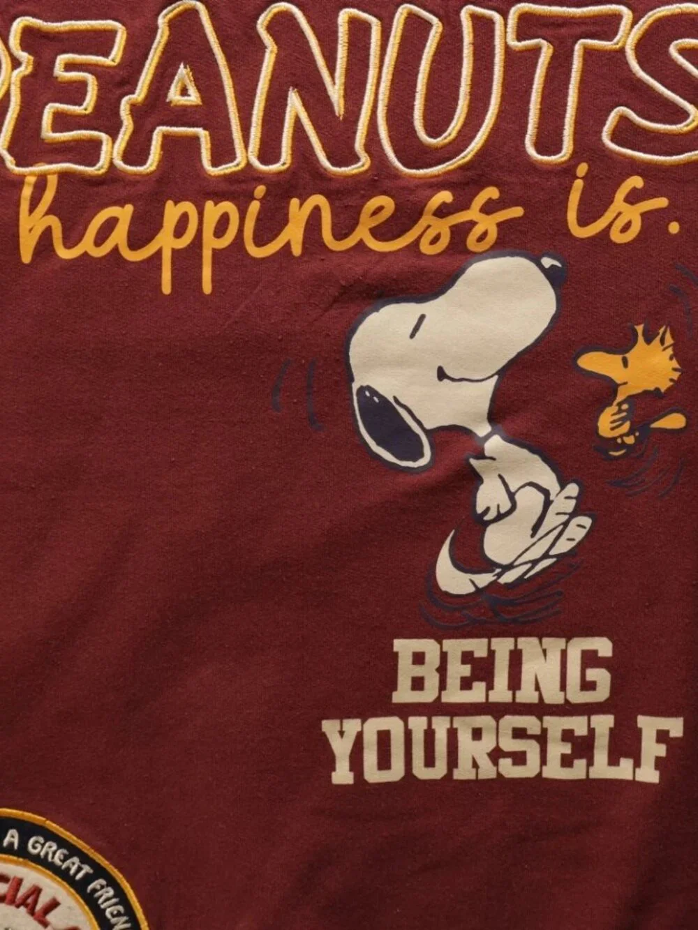 Peanuts-Snoopy SweatShirt Size XXS (00) Womens Happiness Is Being yourself Rare